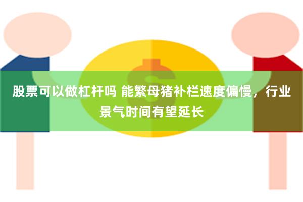 股票可以做杠杆吗 能繁母猪补栏速度偏慢，行业景气时间有望延长