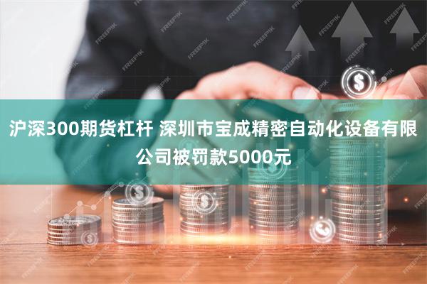 沪深300期货杠杆 深圳市宝成精密自动化设备有限公司被罚款5000元