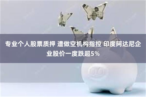 专业个人股票质押 遭做空机构指控 印度阿达尼企业股价一度跌超5%